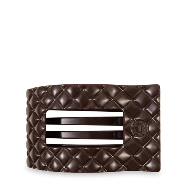 TELETIES-Truly-Taupe-Quilted-Large-Flat-Rectangle-Hair-Clip