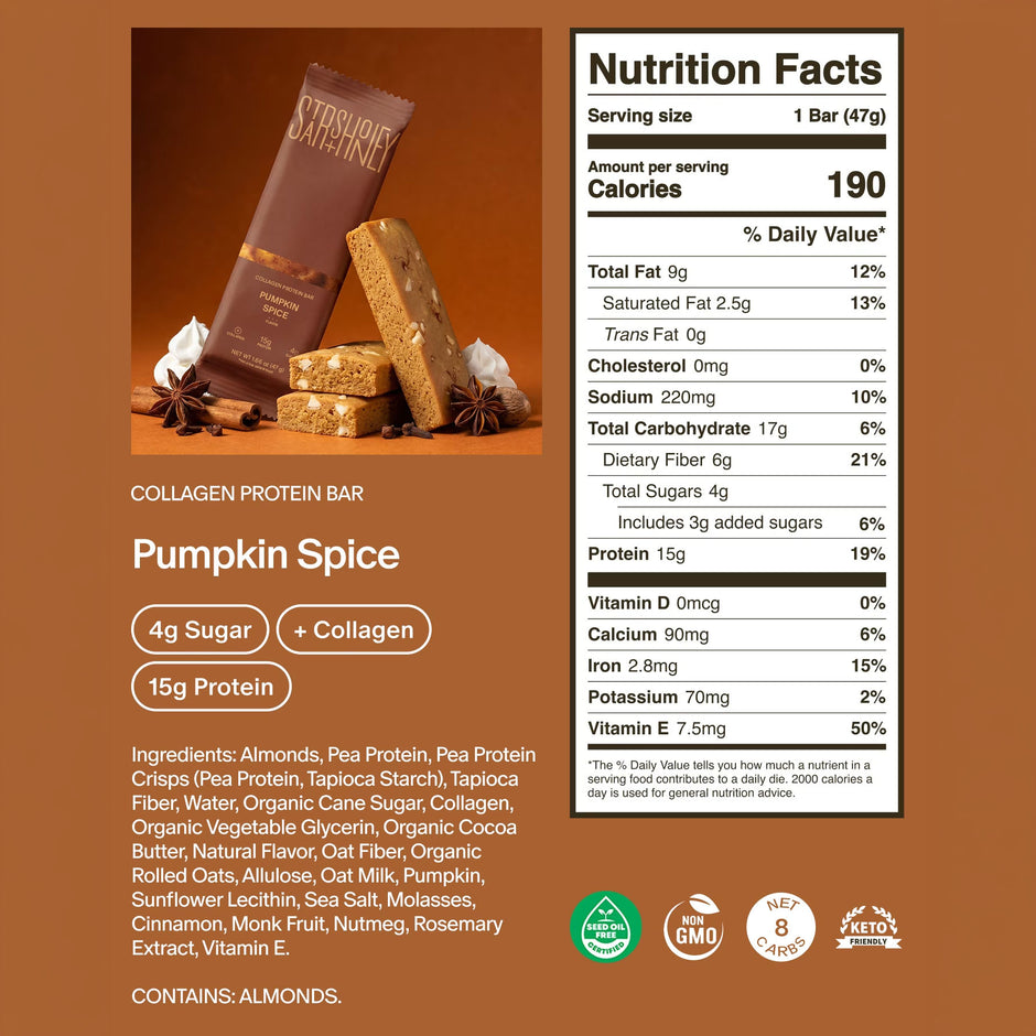 STARS + HONEY | Pumpkin Spice Collagen Protein Bar