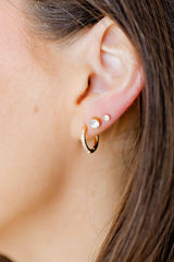 LINNY CO | Huggie Earrings - Scarlett Hoop Gold 12mm CZ