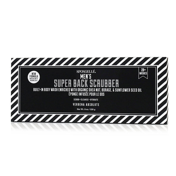 Spongellé Men's Super Back Scrubber body wash sponge with verbena scent, 9 oz