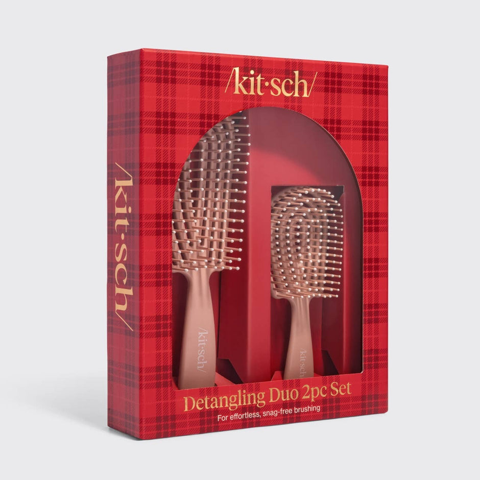 Kitsch Detangling Duo 2pc Set in Terracotta with two brushes in packaging