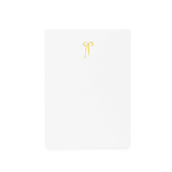 Sugar Paper mini pad with gold bow design on white background