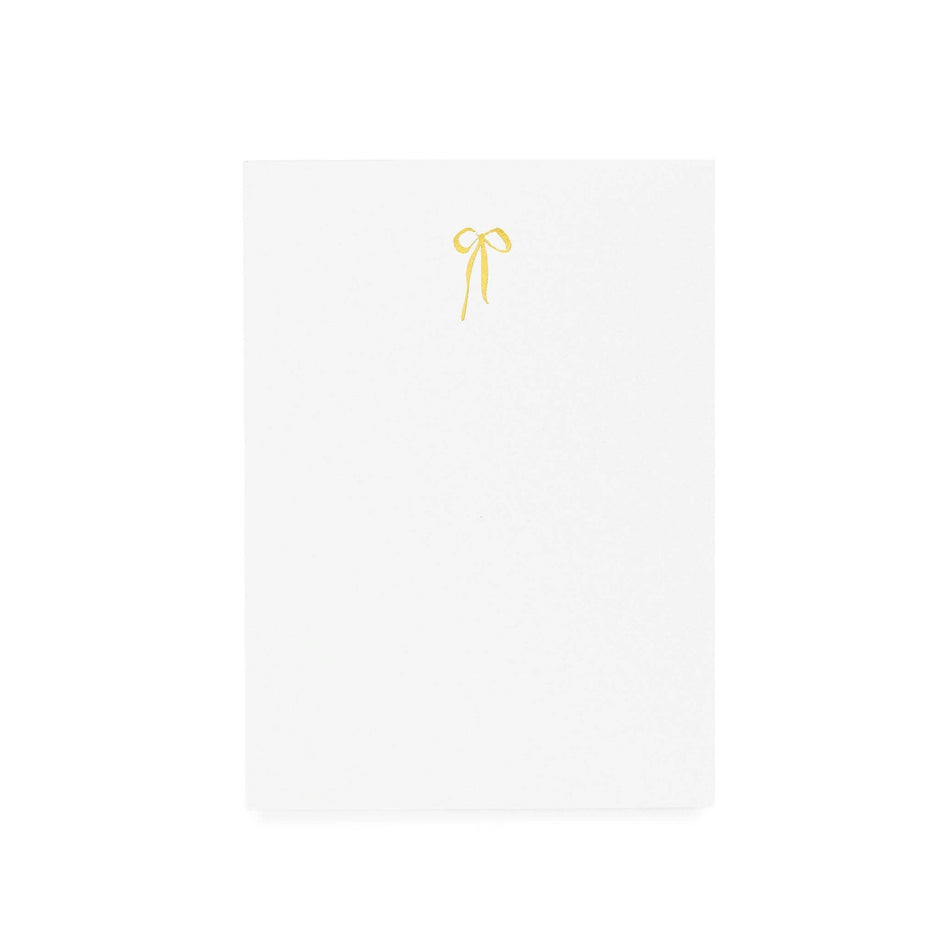 Sugar Paper mini pad with gold bow design on white background