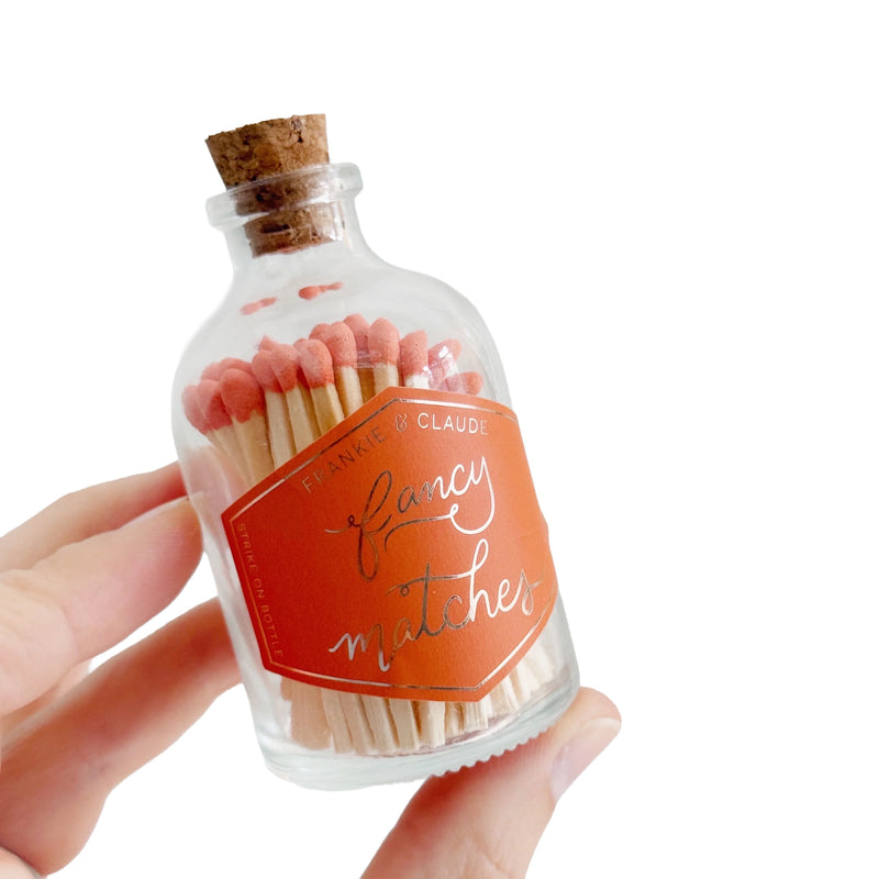 FRANKIE & CLAUDE | Pumpkin Orange Matches in Glass Jar