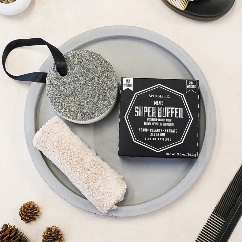 SPONGELLE-Men's-Buffer-Black-Scrubber-Verbena-Absolute
