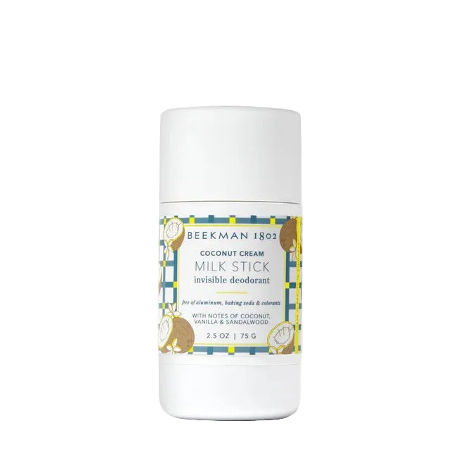Beeckman 1802 coconut cream milk stick deodorant on a white background