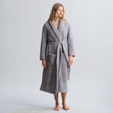 BAREFOOT DREAMS | CozyChic® Adult Robe — dove gray, plush calf length robe