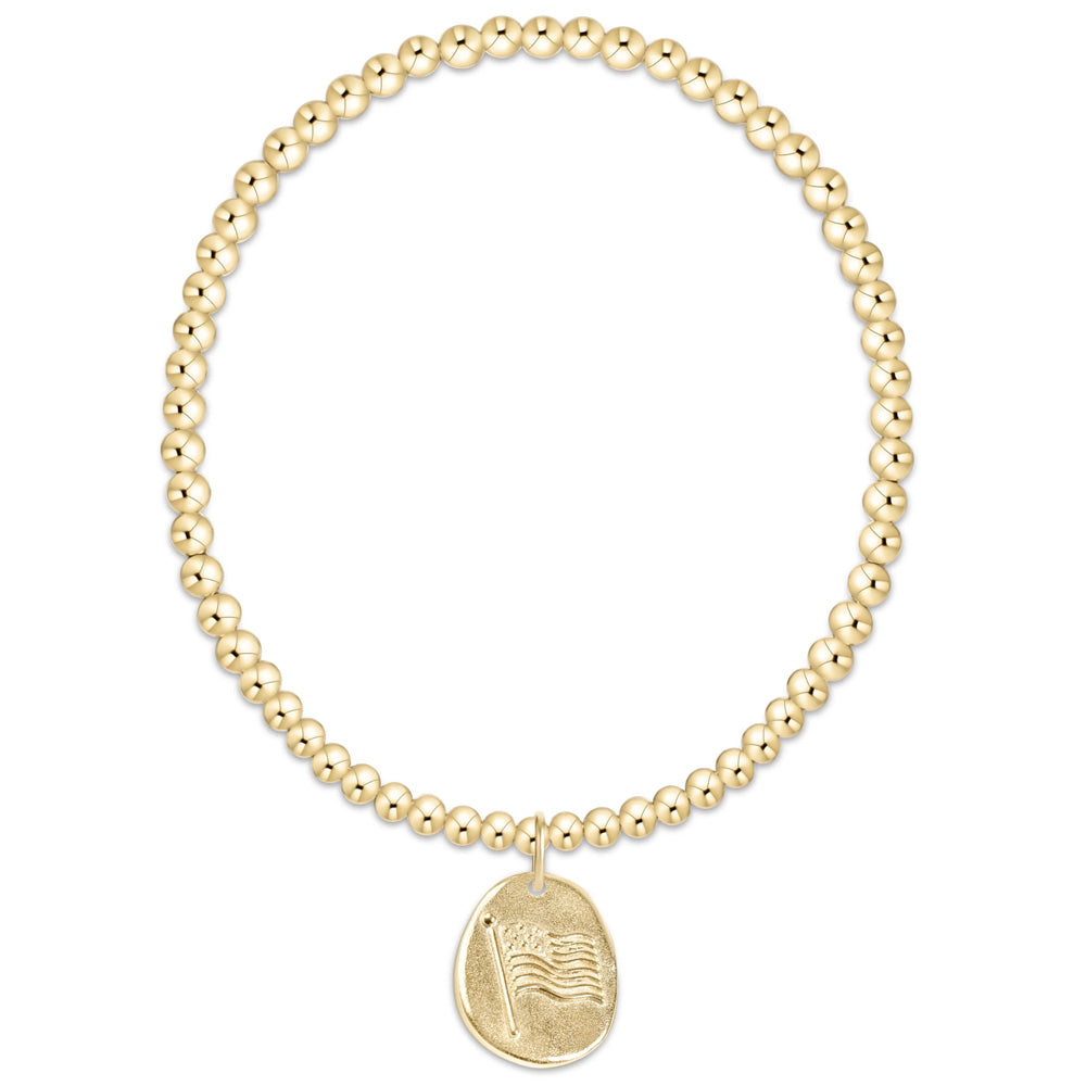 ENEWTON Classic Gold 3mm Inspire America Gold Disc Bracelet front