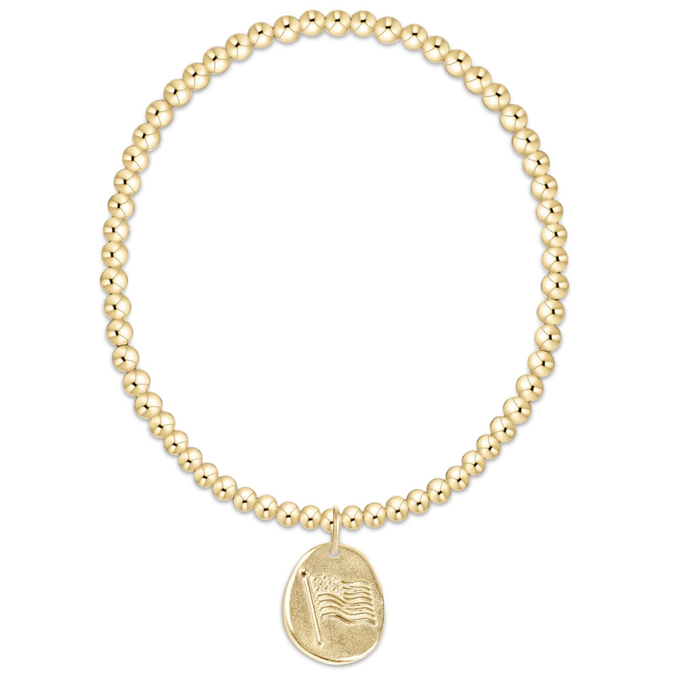 ENEWTON Classic Gold 3mm Inspire America Gold Disc Bracelet front