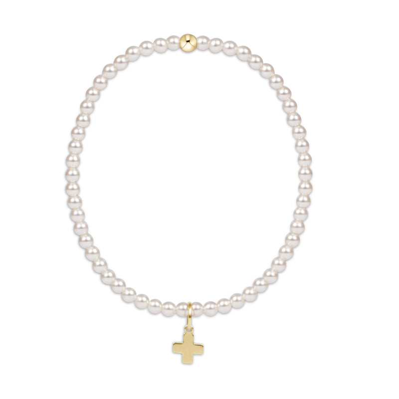 ENEWTON-Classic-Pearl-3mm-Bead-Bracelet-Signature-Cross-Gold-Charm