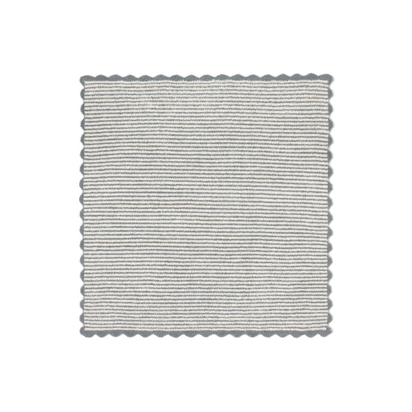 CozyChic Stripe Scallop Receiving Blanket in Blue Cove / Cream, laid flat