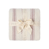 BAREFOOT DREAMS | CozyChic® Folklore Star Baby Stroller Blanket — Faded Rose/Cream, CozyChic Folklore Star Stroller Blanket in Faded Rose / Cream, folded and tied with a ribbon bow