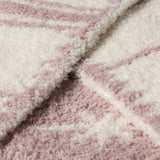 BAREFOOT DREAMS | CozyChic® Folklore Star Baby Stroller Blanket — Faded Rose/Cream, Close-up of the CozyChic Folklore Star Stroller Blanket fabric in Faded Rose / Cream