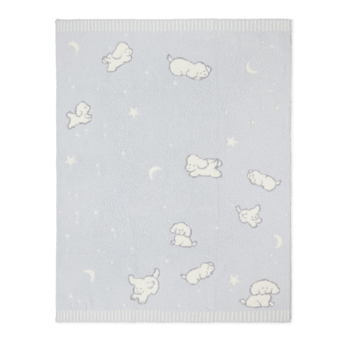 CozyChic Counting Puppies Stroller Blanket in Blue Multi, laid flat