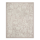 CozyChic Lush Knit Leopard Throw in Cream, laid flat
