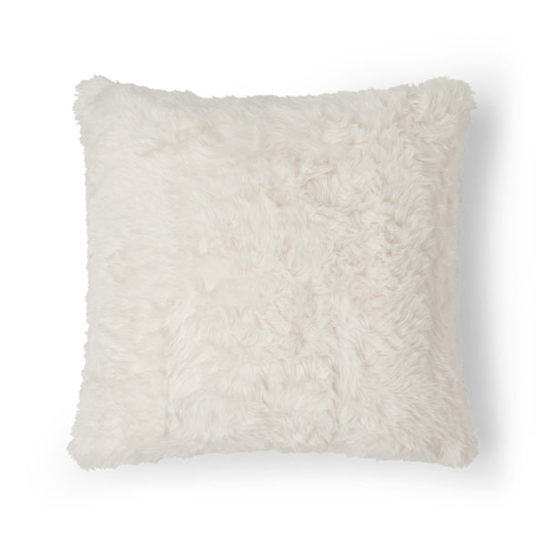 Cream, Cloud Faux Fur Pillow in Cream, front view