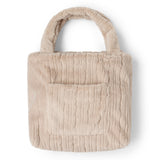 Matching faux fur carry bag in Sandstone