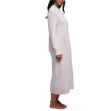 Full Zip V-Neck Lounger in Stone, side view