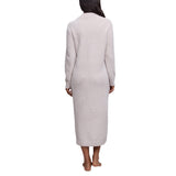 Back view of the Full Zip V-Neck Lounger in Stone
