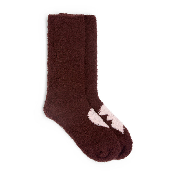 CozyChic Heartbreaker Socks in Deep Garnet / Petal, back view