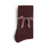 CozyChic Heartbreaker Socks in Deep Garnet / Petal, folded and tied with a ribbon bow