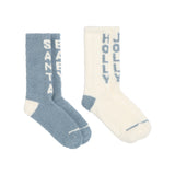BAREFOOT DREAMS | CozyChic® Holiday Sock Set — Blue Aura/Pearl, CozyChic Holiday Sock Set in Blue Aura / Pearl, back view