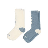BAREFOOT DREAMS | CozyChic® Holiday Sock Set — Blue Aura/Pearl, CozyChic Holiday Sock Set in Blue Aura / Pearl, front view