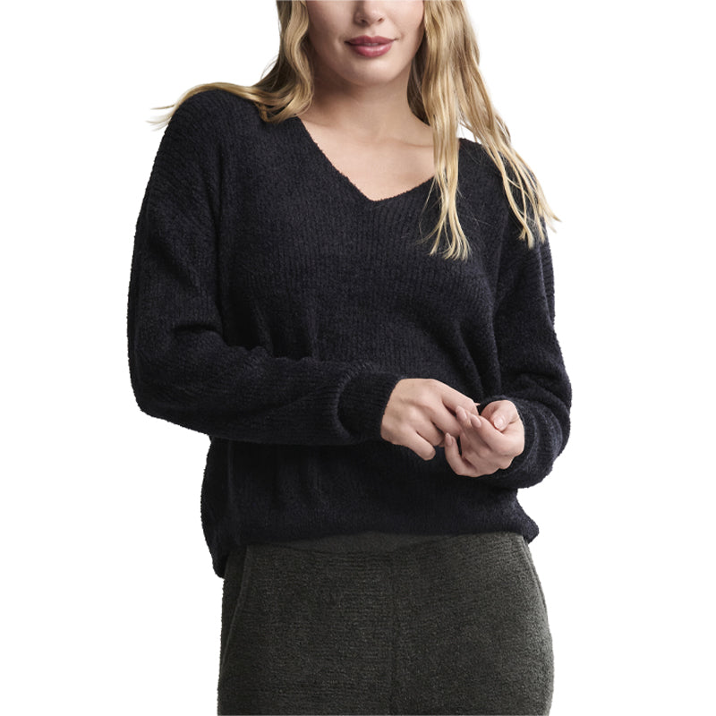 BAREFOOT-DREAMS-CozyChic®-Solid-Robe-black-front