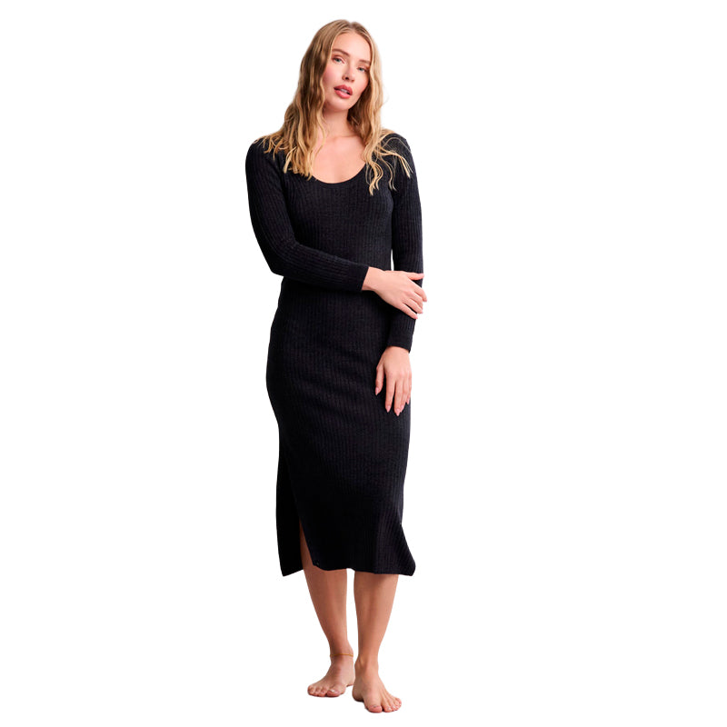 BAREFOOT DREAMS | CozyChic Ultra Lite® Ribbed Scoop Neck Midi Dress