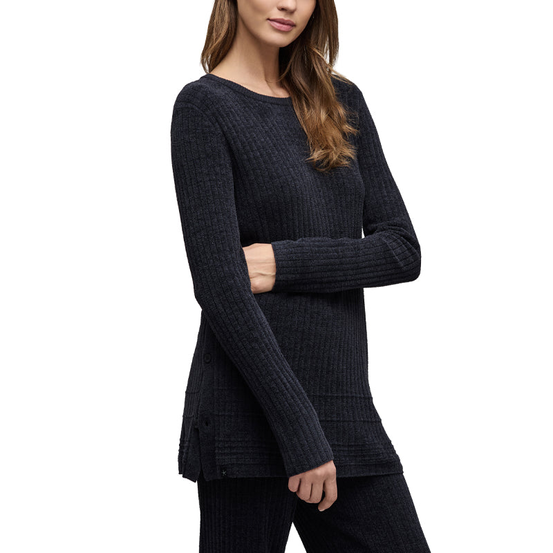 barefoot-dreams-cozychic-ultra-lite-textured-rib-pullover-with-buttons-front