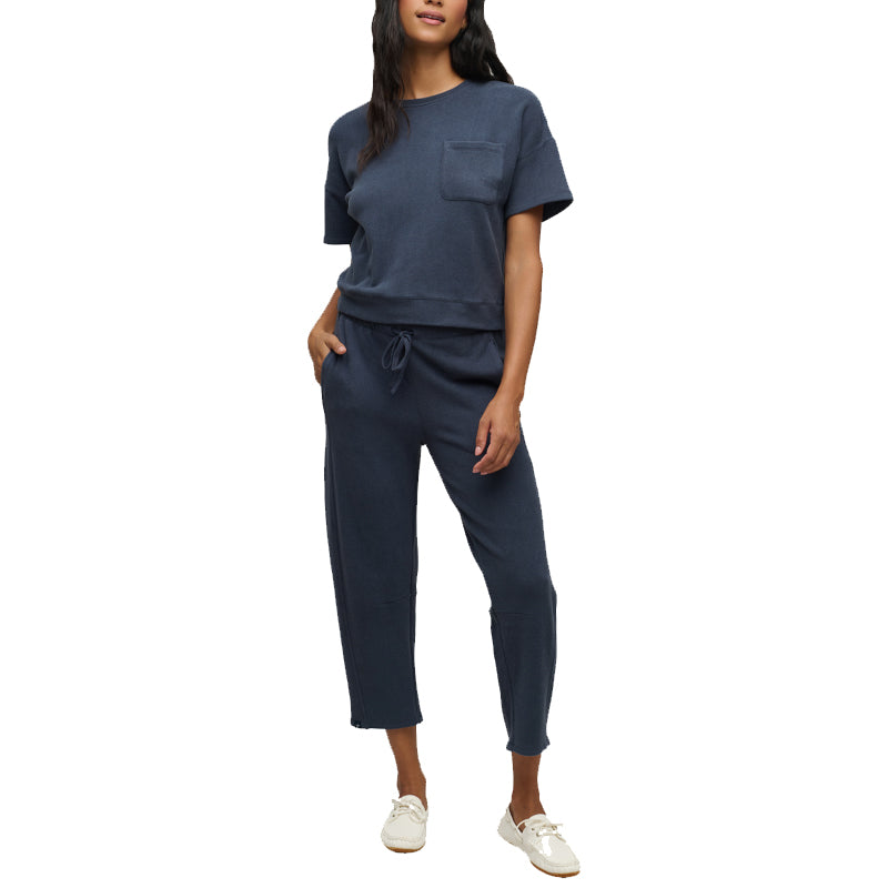 BAREFOOT DREAMS | Brushed Fleece Short Sleeve Dropped Shoulder Pullover