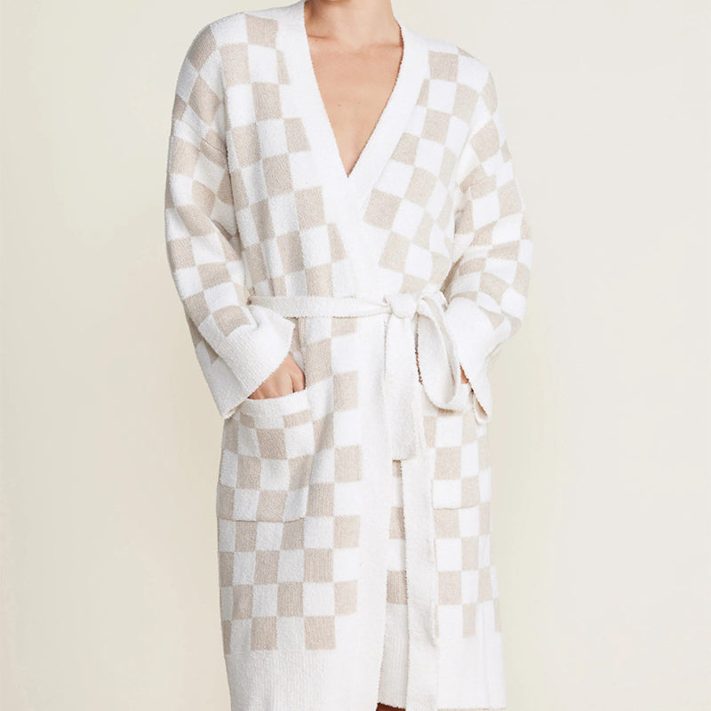 barefoot-dreams-cozychic-cotton-checkered-robe-close-up