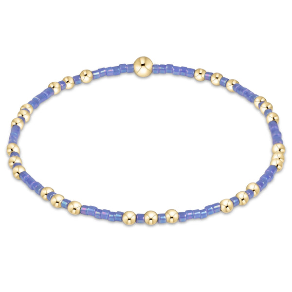 eNewton Hope Joy bracelet in Bright Blue with 2mm seed beads and 14kt gold-filled beads on a stretch cord