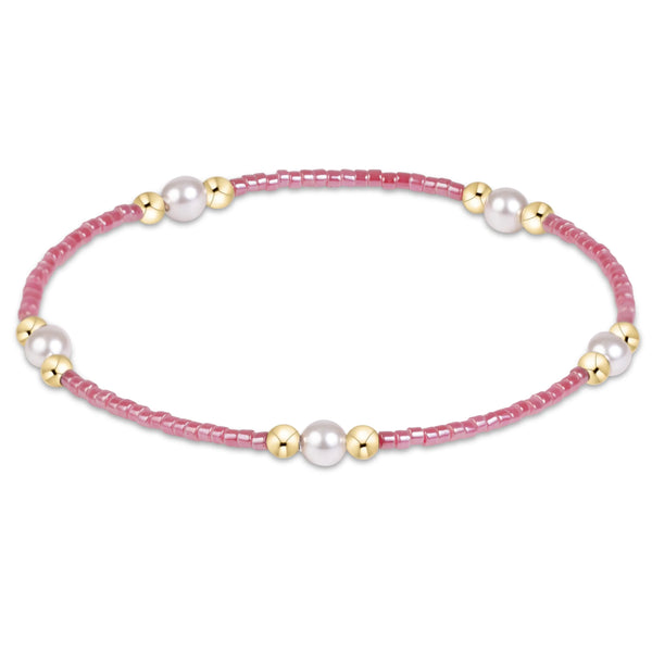 eNewton Hope Purpose Pearl bracelet in Pink Champagne with seed beads, pearls and 14kt gold-filled beads