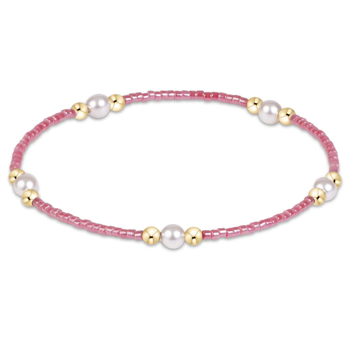 eNewton Hope Purpose Pearl bracelet in Pink Champagne with seed beads, pearls and 14kt gold-filled beads