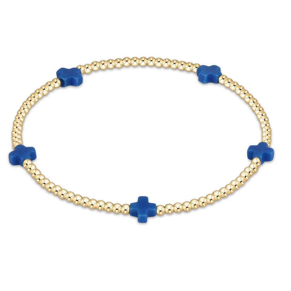 ENEWTON-Signature-Cross-2mm-Gold-Bracelet-Cobalt