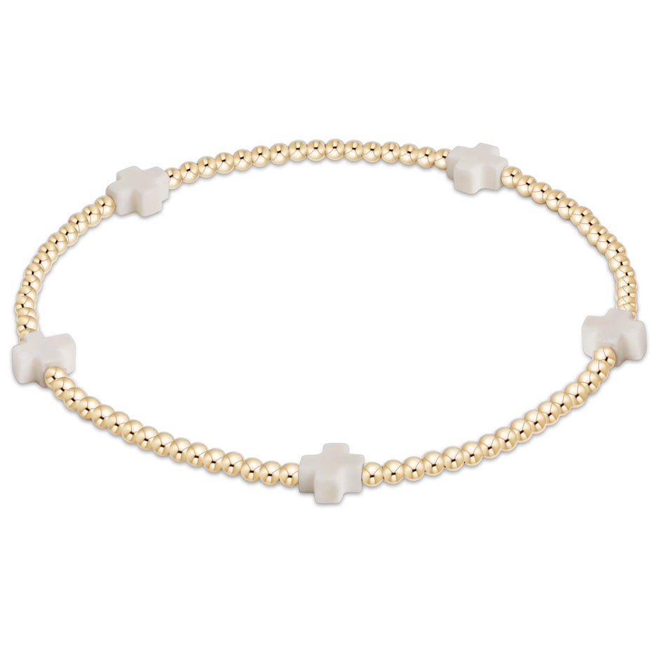 ENEWTON-Signature-Cross-2mm-Gold-Bracelet-Off-White