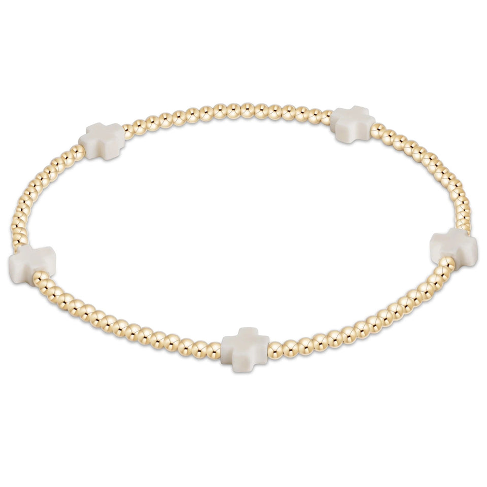 ENEWTON-Signature-Cross-2mm-Gold-Bracelet-Off-White