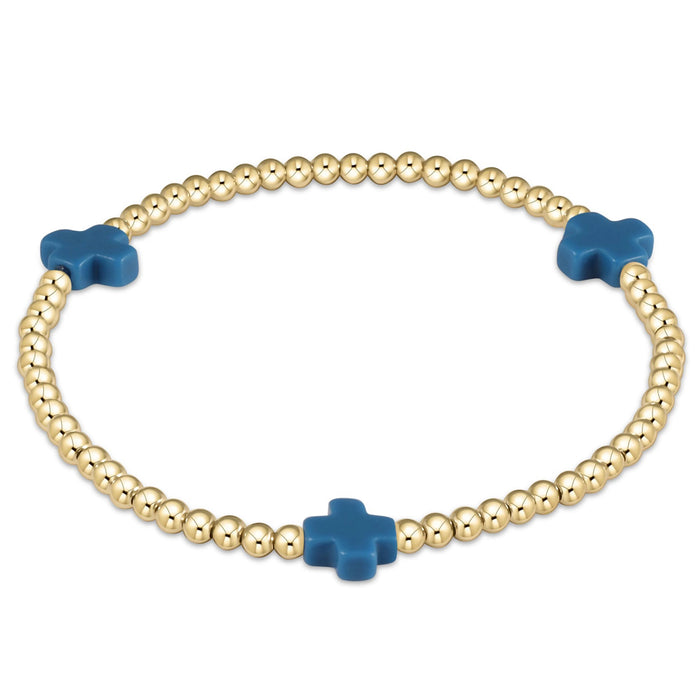 ENEWTON-Signature-Cross-3mm-Gold-Bracelet-Cobalt