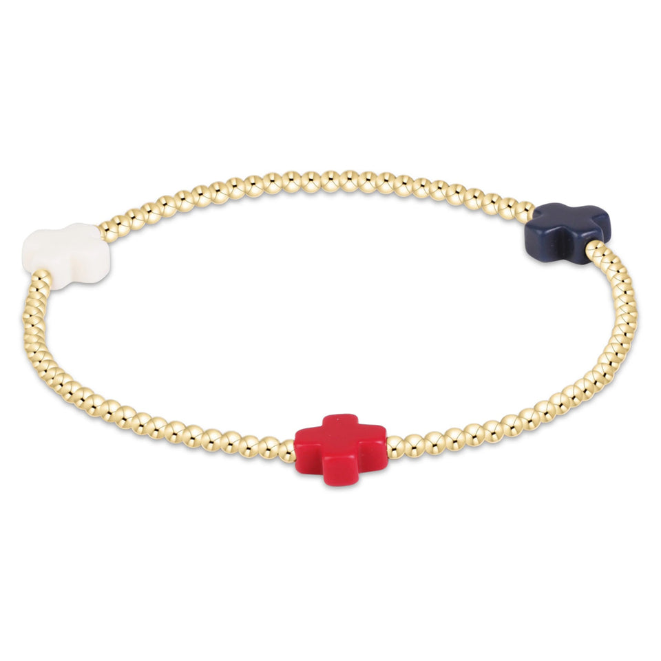 ENEWTON Signature Cross Small 2mm Gold Bracelet Firecracker