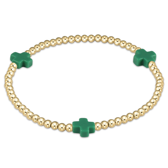 ENEWTON-Signature-Cross-3mm-Gold-Bracelet-Emerald