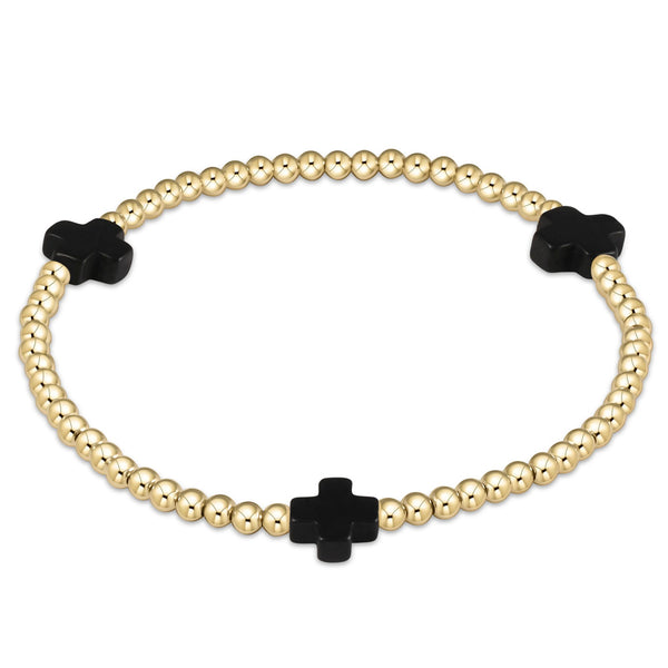 ENEWTON-Signature-Cross-3mm-Gold-Bracelet-Onyx