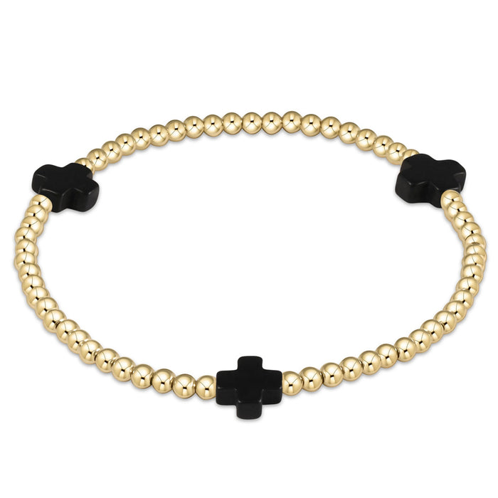 ENEWTON-Signature-Cross-3mm-Gold-Bracelet-Onyx