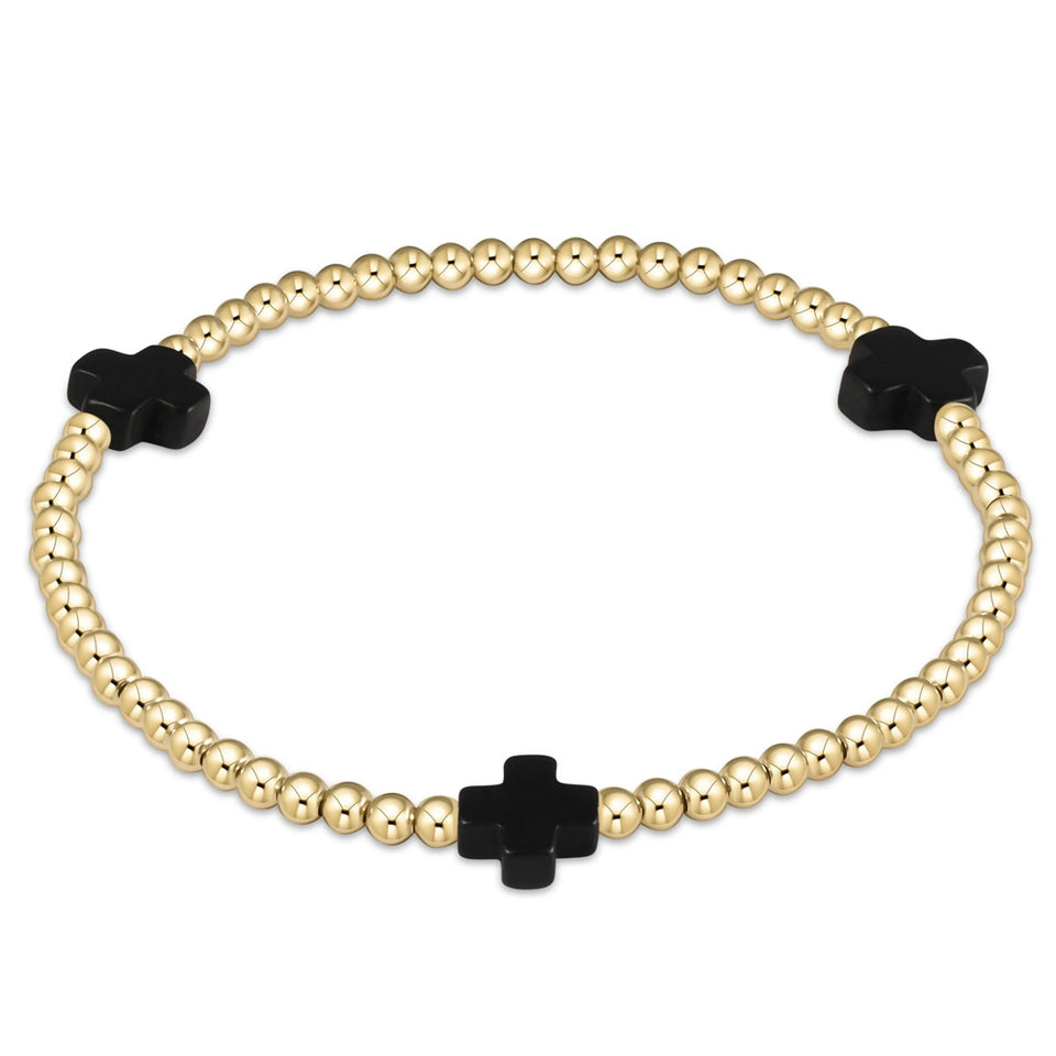 ENEWTON-Signature-Cross-3mm-Gold-Bracelet-Onyx