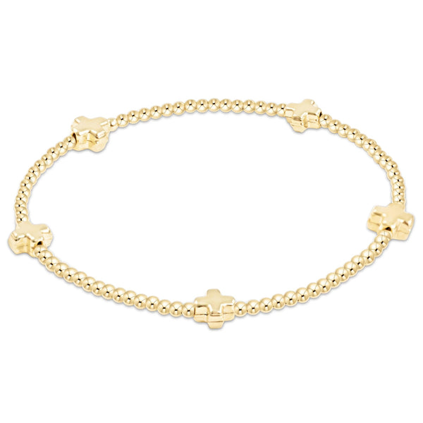 ENEWTON-Signature-Cross-Small-Gold-Pattern-2mm-Bracelet-Gold