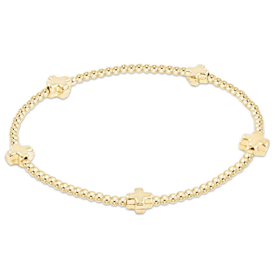 ENEWTON-Signature-Cross-Small-Gold-Pattern-2mm-Bracelet-Gold