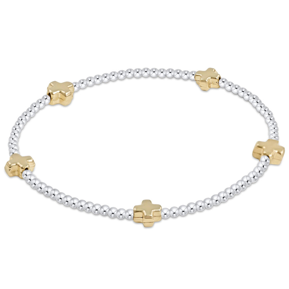 ENEWTON-Signature-Cross-Small-Mixed-Metal-2mm-Bracelet-Gold