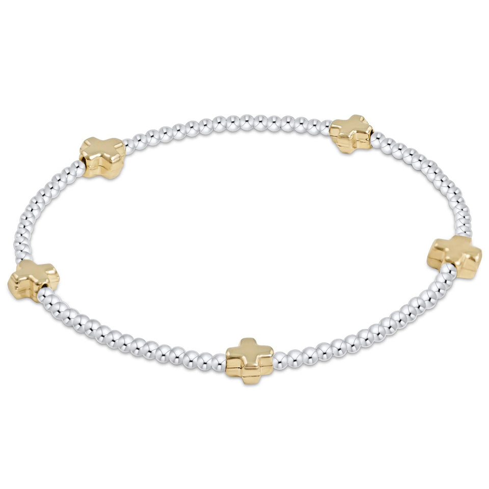 ENEWTON-Signature-Cross-Small-Mixed-Metal-2mm-Bracelet-Gold