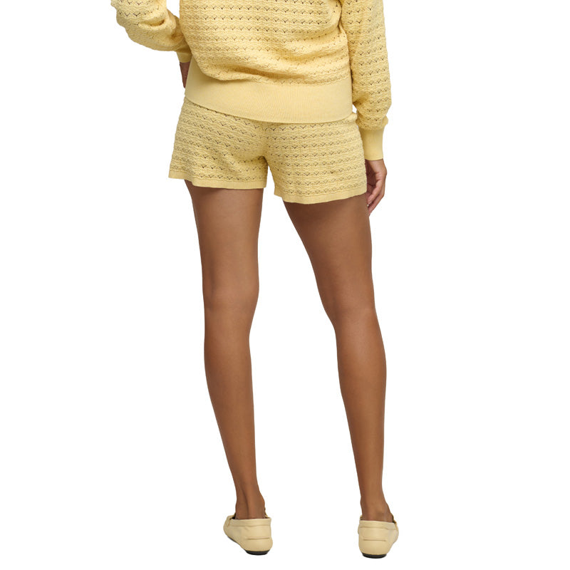 BAREFOOT DREAMS | Heathered Cotton Tulip Pointelle Short - Canary