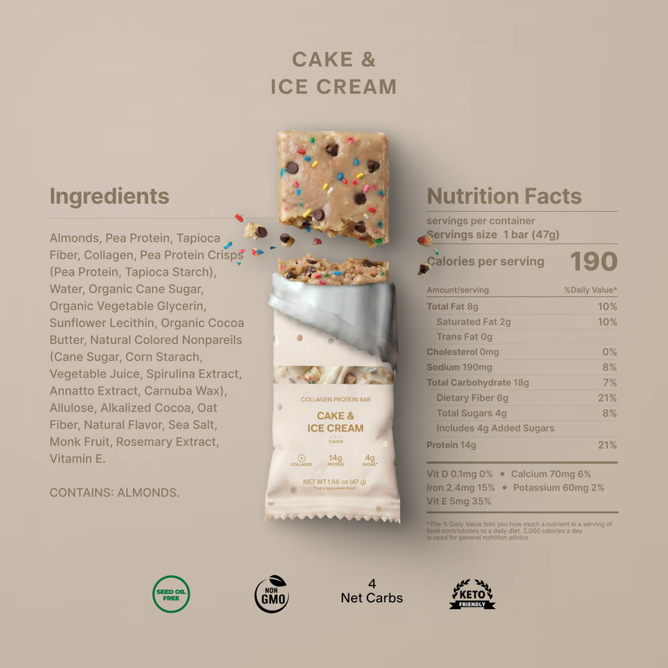 STARS + HONEY | Cake & Ice Cream Collagen Protein Bar